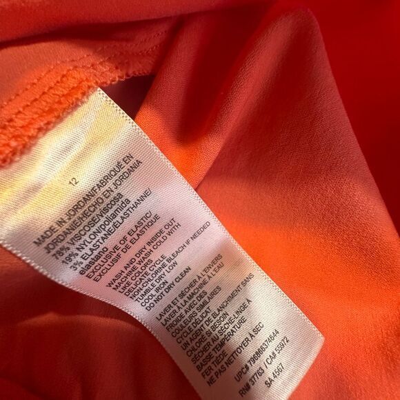 Rafael Bright Coral Straight Leg Casual Summer Capri Pants Womens 12‎ - Picture 4 of 8